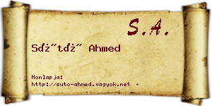 Sütő Ahmed névjegykártya